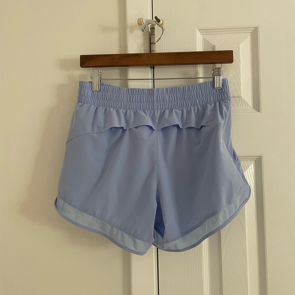 Athleta Blue Mesh Racer Shorts 4” Small Hiking Camping Outdoor - Picture 3 of 6